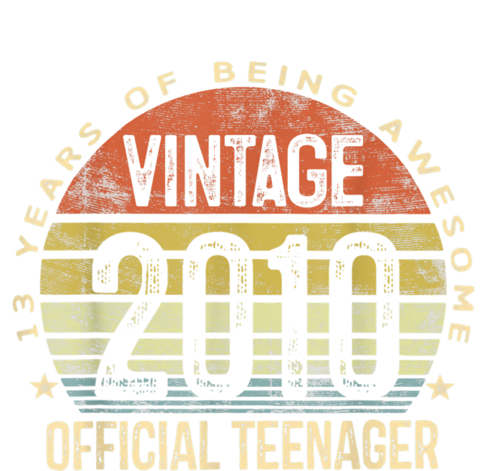 Vintage 2010 Teenager 13th Birthday Gifts 13 Yr Old Womens Funnel Neck Pullover Hood