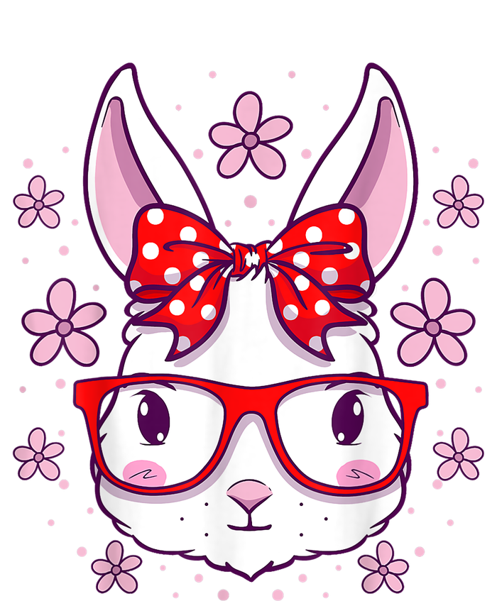 Cute Easter Bunny Face Glasses Bow Easter Day Rabbit Bella+Canvas Jersey Crop Tee