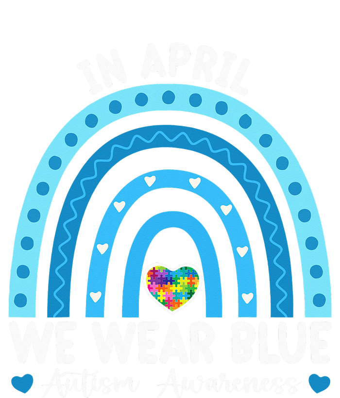 Puzzle Rainbow In April We Wear Blue Autism Awareness Month Women's T-Shirt