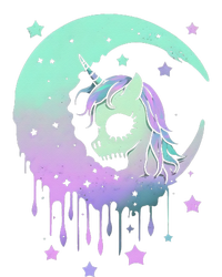 Pastel Goth Unicorn Moon Stars Creepy Cute Kawaii Evil Horse Kids Long Sleeve Shirt