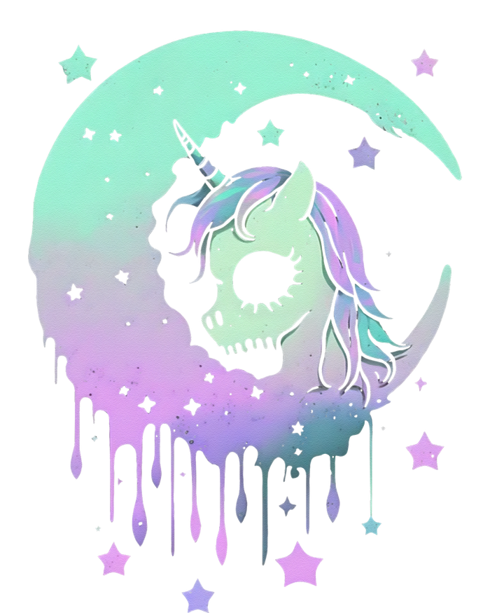 Pastel Goth Unicorn Moon Stars Creepy Cute Kawaii Evil Horse Kids Long Sleeve Shirt