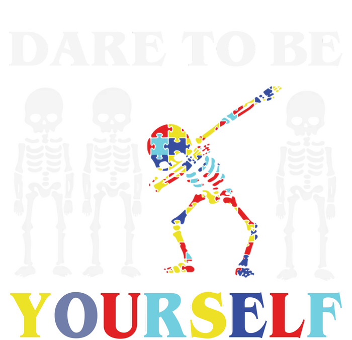 Dare To Be Yourself Autism Awareness Skeleton PosiCharge RacerMesh Polo