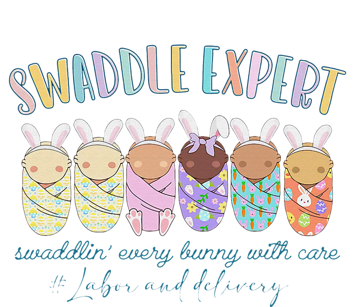 Swaddle Expert Easter Bunny Labor And Delivery Nurse Nicu Full-Length Apron With Pockets