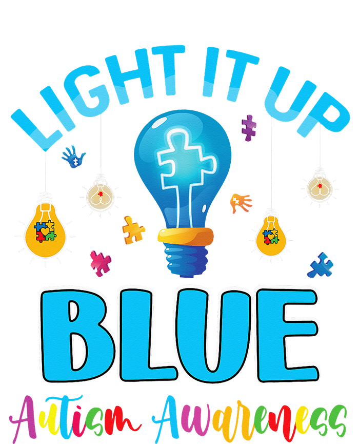 Light Up Blue Autism Awareness Puzzle For Mom Tall T-Shirt