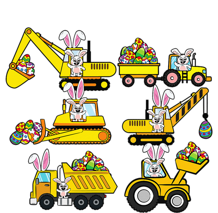 Heavy Equipment Easter Construction Vehicle Egg Bella+Canvas Jersey Crop Tee