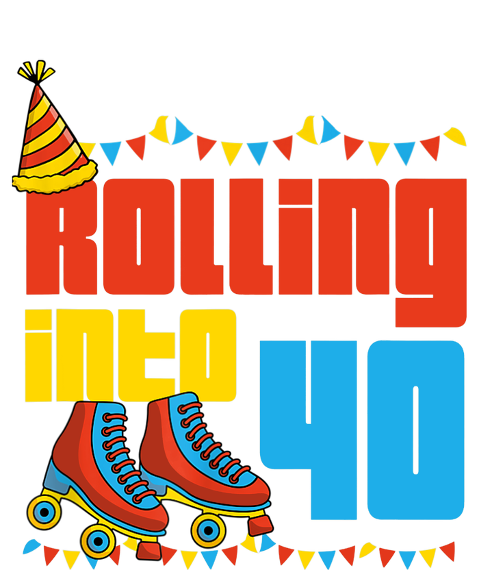 Rolling Into 40 Roller Skate 40th Birthday Party Supplies 7-Panel Snapback Hat