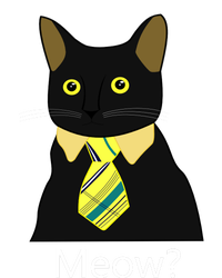 Black Business Cat Kitten With Yellow Tie Gift Full-Length Apron With Pockets