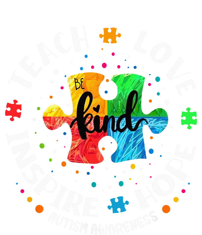 Autism Awareness Teacher Teach Hope Love Inspire Cropped Pullover Crew