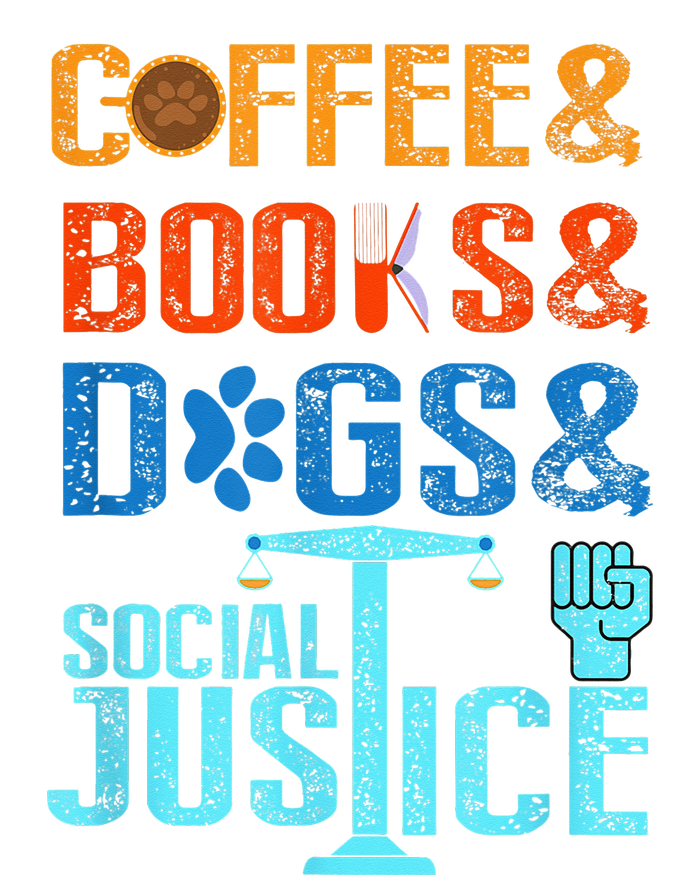 Coffee and Books and Dogs and Social Justice Full-Length Apron With Pockets