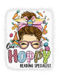 One Hoppy Reading Specialist Leopard Bunny Messy Bun Easter T-Shirt