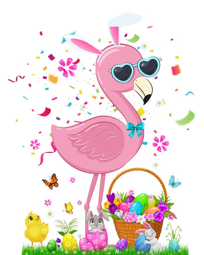 Easter Flamingo Bunny Ears With Easter Basket 2021 Gift T-Shirt