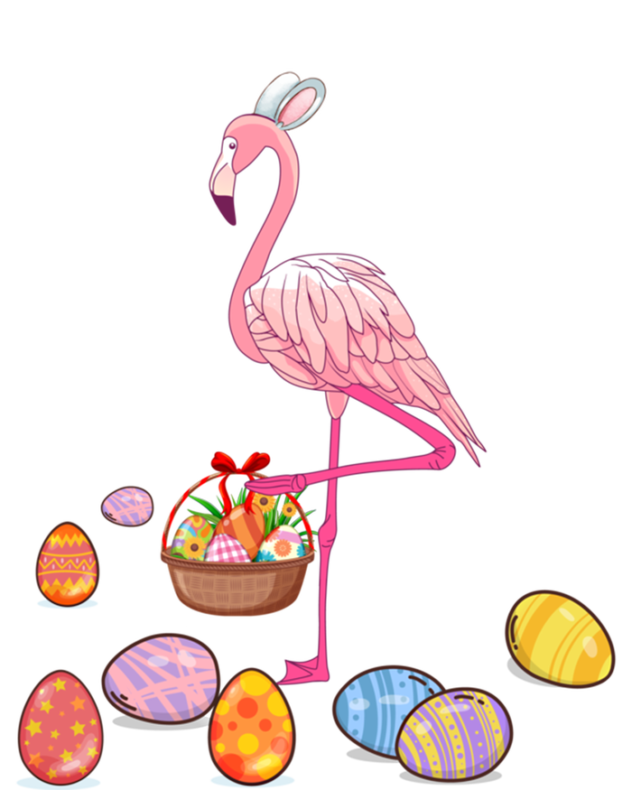 Easter Flamingo Bunny Lovers Egg Basket Funny Easter Gift Poster