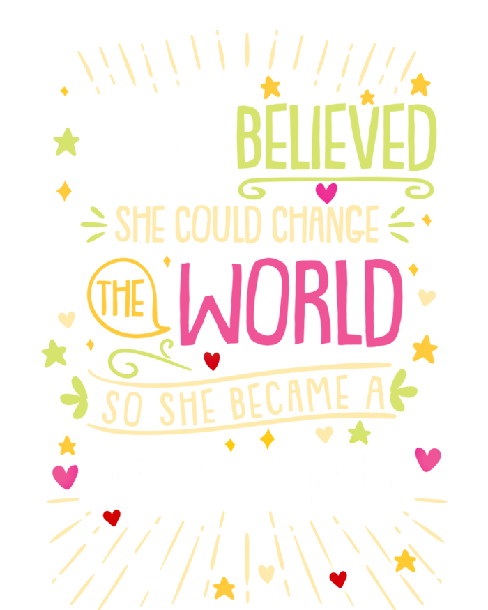 Social Worker She Believed She Could Change World Great Gift Women's Racerback Tank