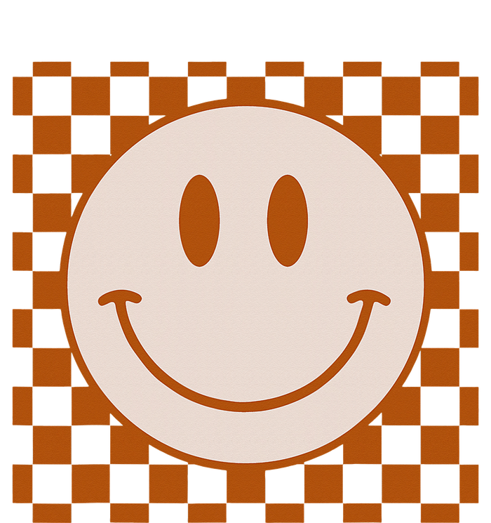 Retro Happy Face Checkered Pattern Smile Face Trendy Sweatshirt