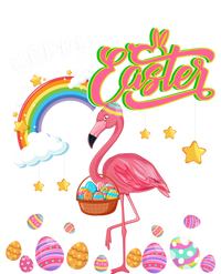 Happy Easter Flamingo With Eggs Basket Chocolate Eggs Hunt Meaningful Gift T-Shirt