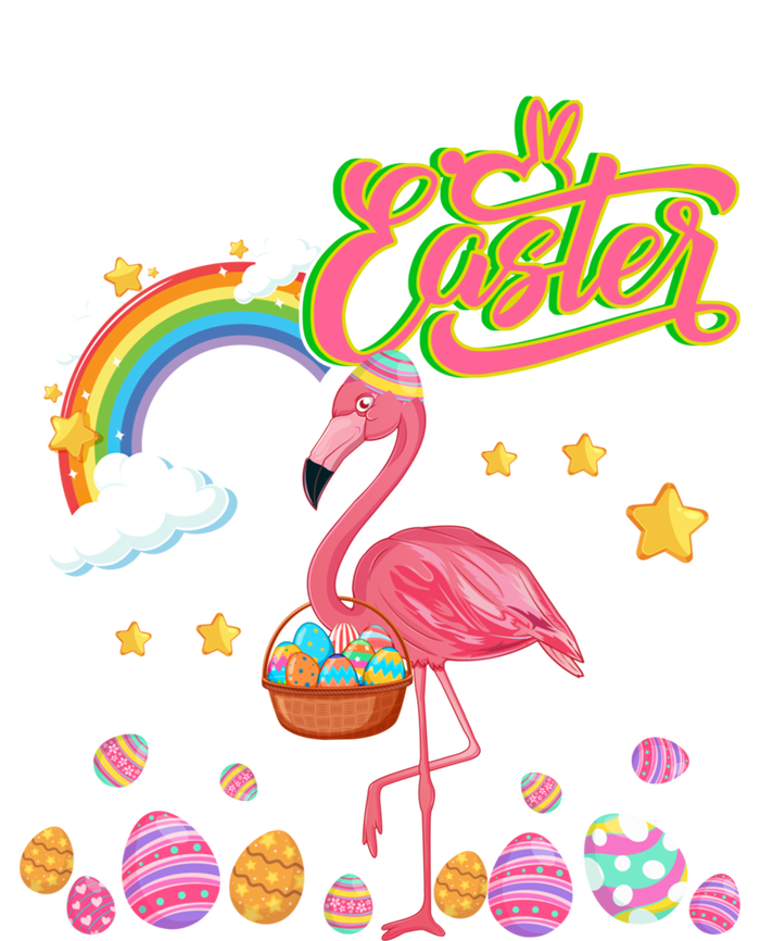 Happy Easter Flamingo With Eggs Basket Chocolate Eggs Hunt Meaningful Gift T-Shirt