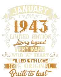 80 Year Old Awesome Since January 1943 Vintage 80th Birthday T-Shirt