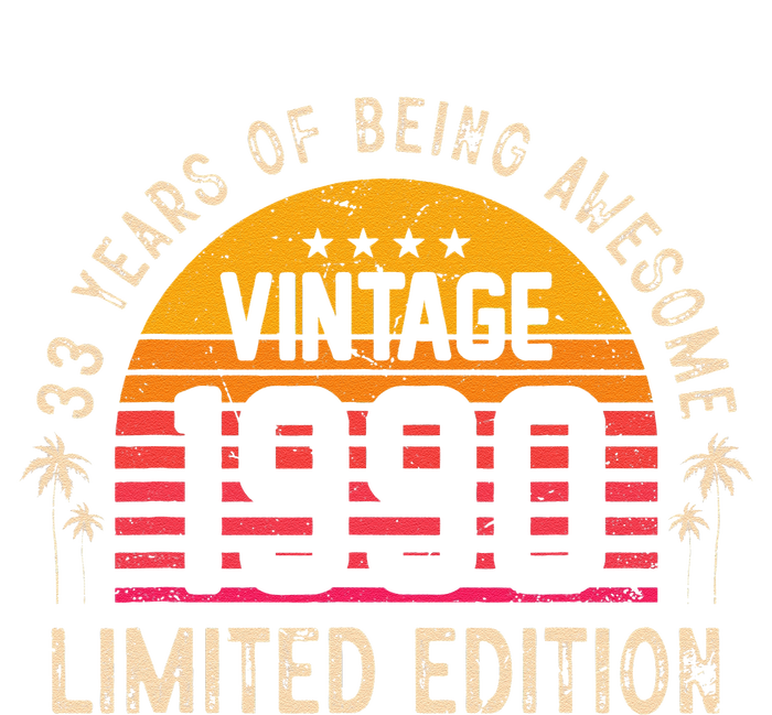 Awesome 33 Years Old 33rd Birthday Sunset Vintage 1990 T-Shirt