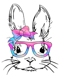 Cute Bunny Rabbit Face Tie Dye Glasses Easter Day T-Shirt