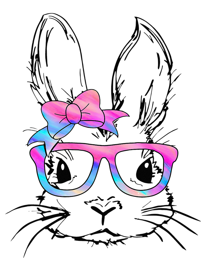 Cute Bunny Rabbit Face Tie Dye Glasses Easter Day T-Shirt