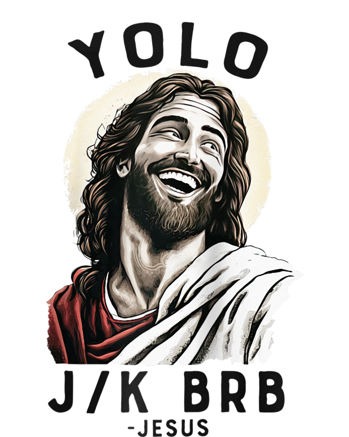 Funny Christian Easter Jesus YOLO JK BRB Raglan Flat Bill Trucker Hat