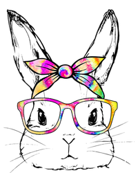 Dy Cute Bunny Face Tie Dye Glasses Easter Day Women's Perfect Tri Tunic Long Sleeve Shirt