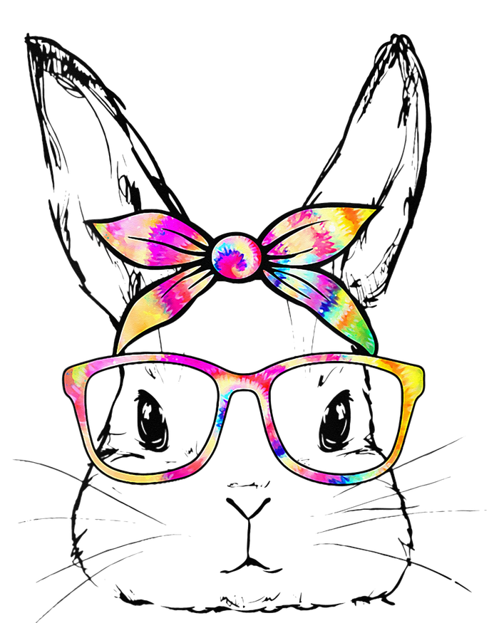 Dy Cute Bunny Face Tie Dye Glasses Easter Day Women's Perfect Tri Tunic Long Sleeve Shirt