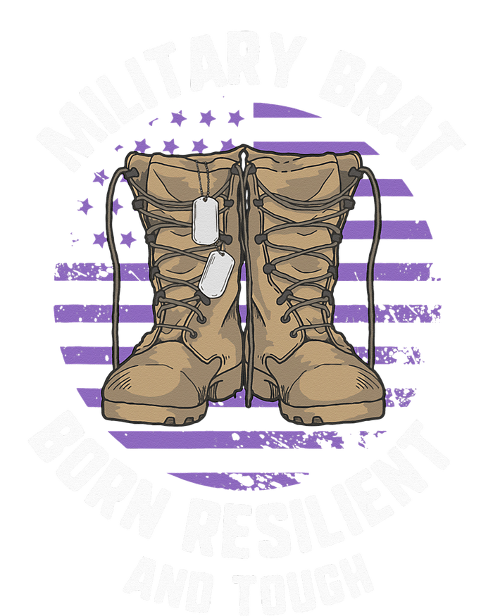 Purple Up Military Child Month Brat Born Resilient And Tough Kids T-Shirt