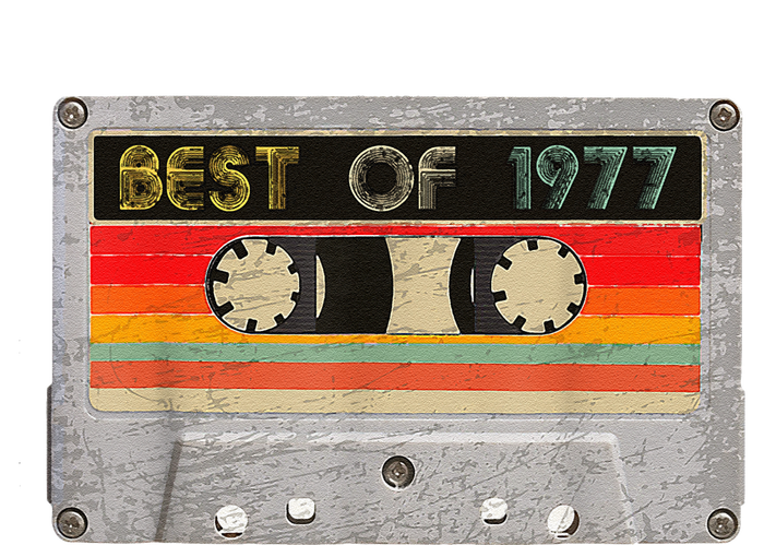 Best Of 1977 46th Birthday Gift Cassette Tape Vintage Women's Racerback Cropped Tank