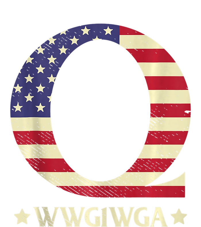 QAnon WWG1WGA Q Anon Great Awakening MAGA USA Flag Design T-Shirt