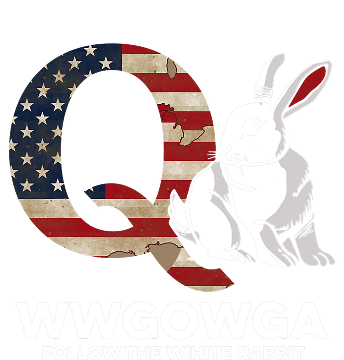 White Rabbit US Flag Q Anon Sustainable Bucket Hat