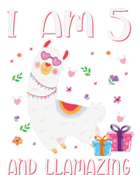 I'm 5 Llamazing Alpaca Llama Happy 5th Birthday Performance Long Sleeve Polo