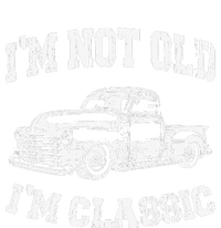 I'm Not Old I'm Classic Birthday Dad Retro Truck Graphic Striped Beanie with Solid Band