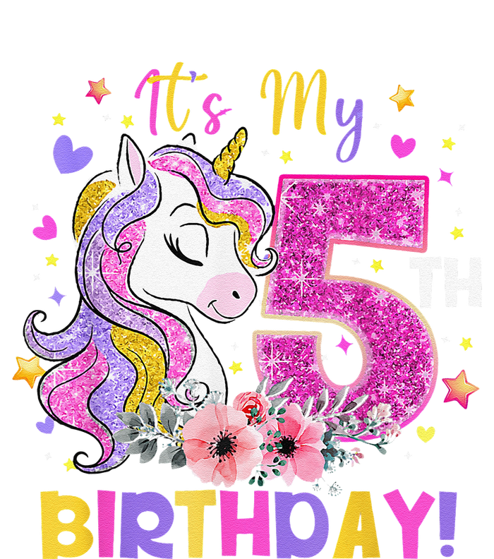 It's My 5th Birthday Unicorns Funny 5 Year Old Gift Kids Long Sleeve Shirt