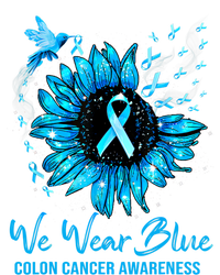 We Wear Blue Colon Cancer Awareness Ribbon Sunflower Gift Tall T-Shirt