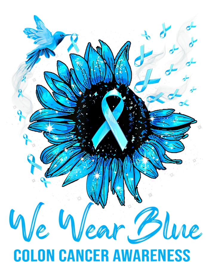 We Wear Blue Colon Cancer Awareness Ribbon Sunflower Gift Tall T-Shirt