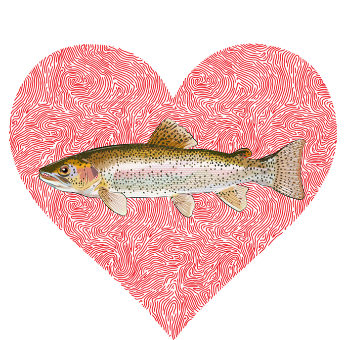 Rainbow Trout Valentines Day Fish Love Fingerprint Gift Tie-Dye T-Shirt