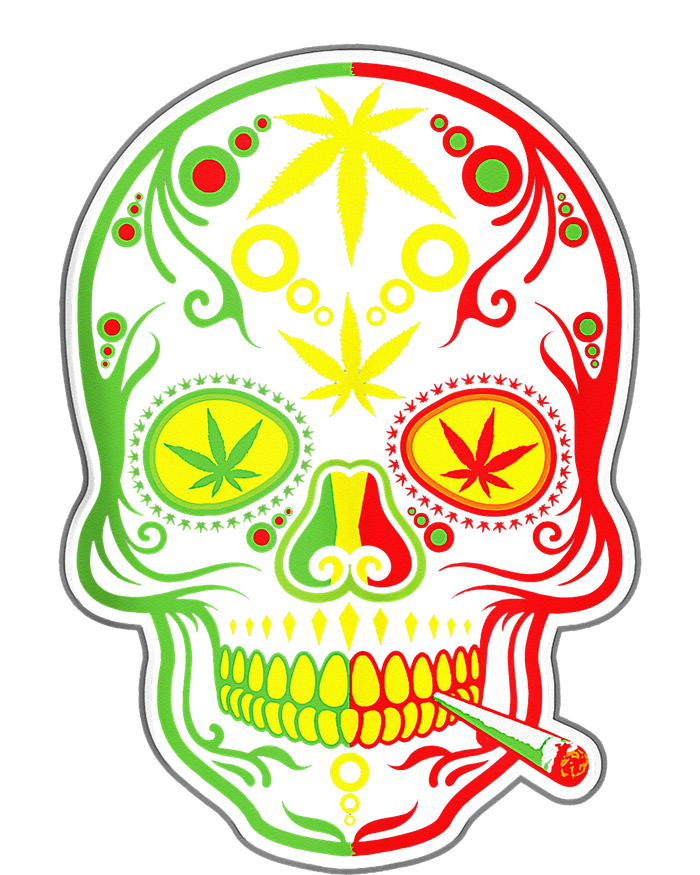 Funny Weed Sugar Skull 420 Marijuana Cannabis Cinco De Mayo T-Shirt