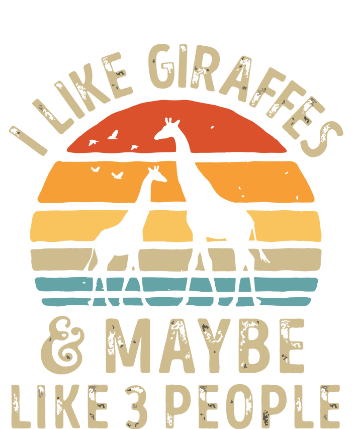 I Like Giraffes And Maybe 3 People Funny Giraffe Lover Retro Canvas