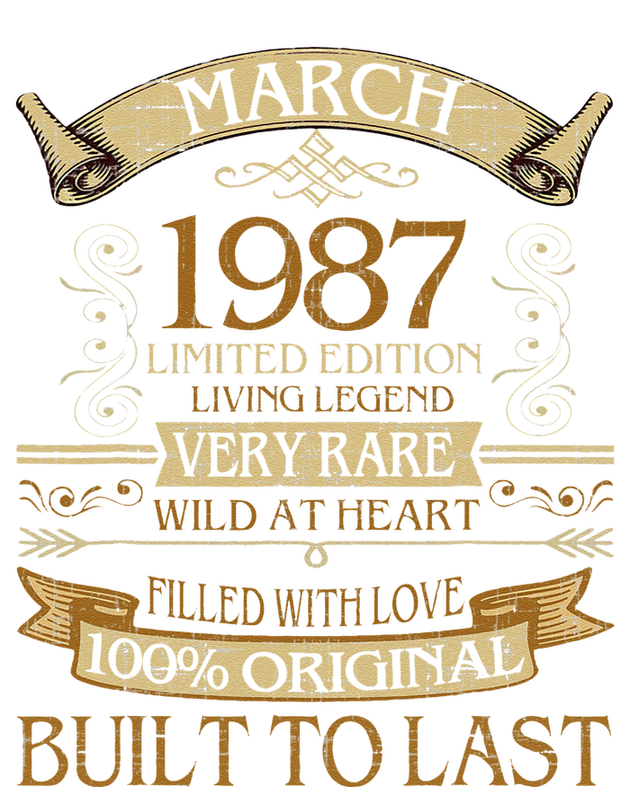 March 1987 Vintage 36th Birthday 36 Years Old T-Shirt