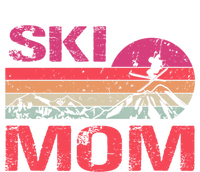 Retro Ski Mom Sunset Winter Skiing Mom Gift Ladies Long Sleeve Shirt