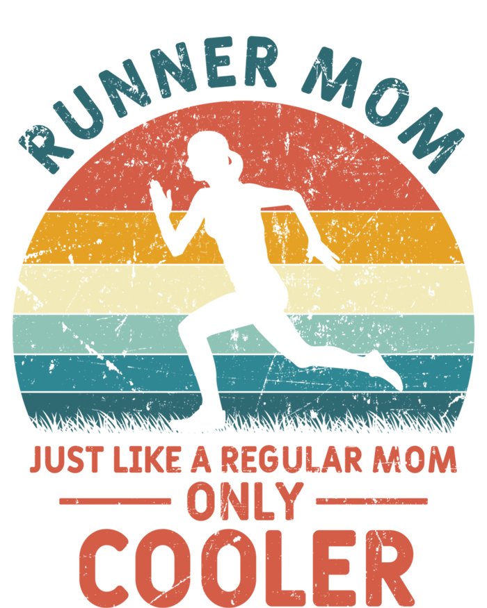 Runner Mom Funny Marathon Running Jogging Mother's Day Meaningful Gift Stripe Pom Pom Beanie