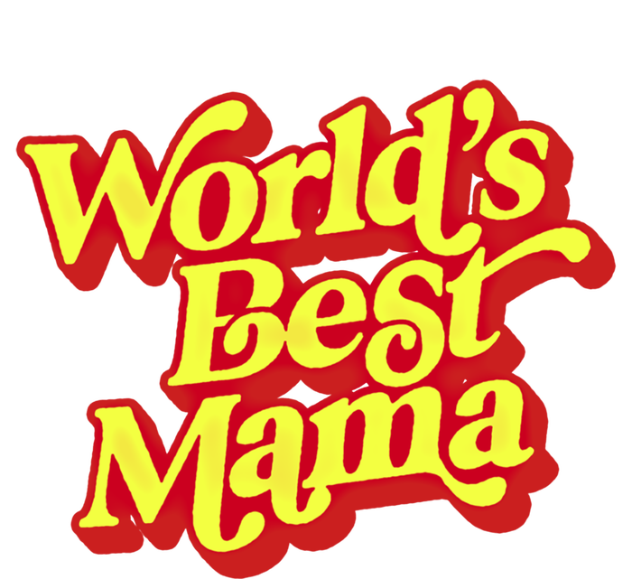 World's Best Mama! Vintage 70's / 80's Retro Font Style Gift Stripe Pom Pom Beanie