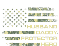 Husband Daddy Protector Hero Fathers Day Camo American Flag T-Shirt