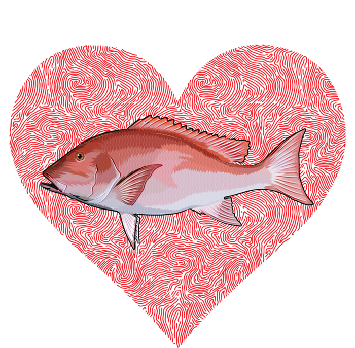 Snappers Valentines Day Fish Love Fingerprint Cute Gift T-Shirt