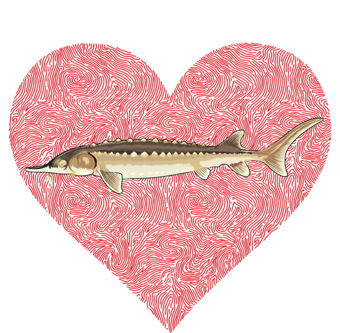 Sturgeon Valentines Day Fish Love Fingerprint Cool Gift Coaster