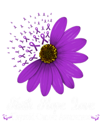 Thyroid Cancer Awareness Faith Hope Love Purple Ribbon Gift T-Shirt