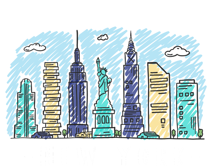 New York Cartoon Style Illustration T-Shirt