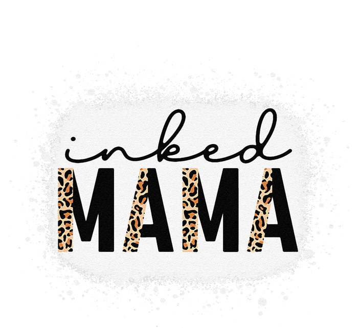 Inked Mama Leopard Tattoo Mom Funny Mother's Day Bleached T-Shirt