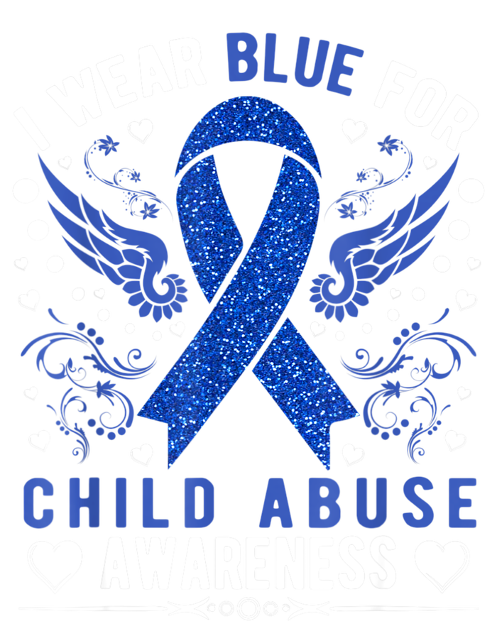 I Wear Blue For Child Abuse Awareness Month Blue Ribbon T-Shirt